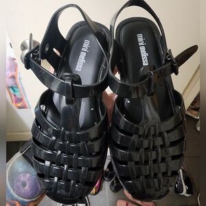 Mini Melissa Girl's Black Sandals